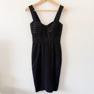 Cache Vintage Black Bandage Mini Bodycon Dress LBD